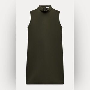 XS ZARA Sleeveless Mini Dress Khaki